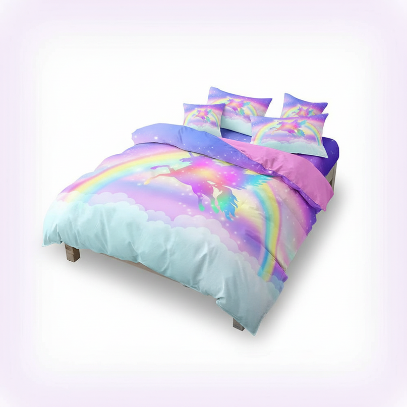 pastel cloud pegasus bedding - white-bg