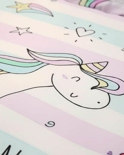 pastel doodle unicorn bedding - detail