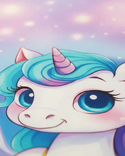 pastel garden chibi unicorn bedding - detail