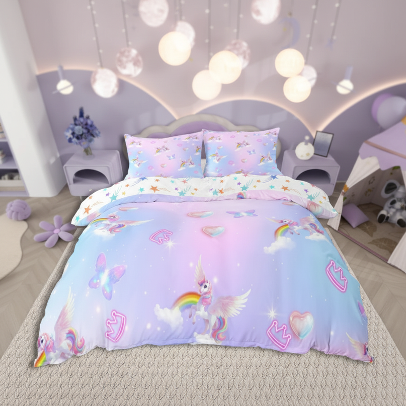 pastel pegasus heart bedding - lifestyle