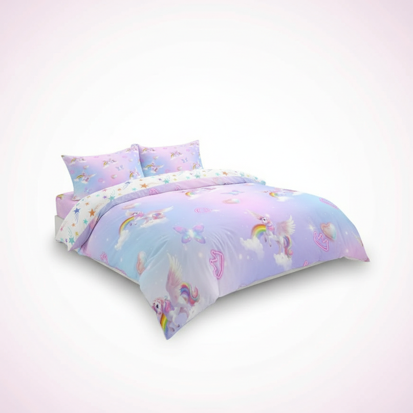 pastel pegasus heart bedding - white-bg