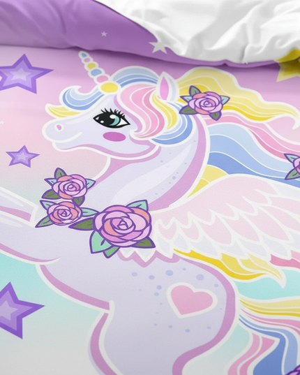 pastel pegasus rose bedding - detail