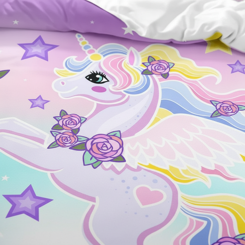 pastel pegasus rose bedding - detail