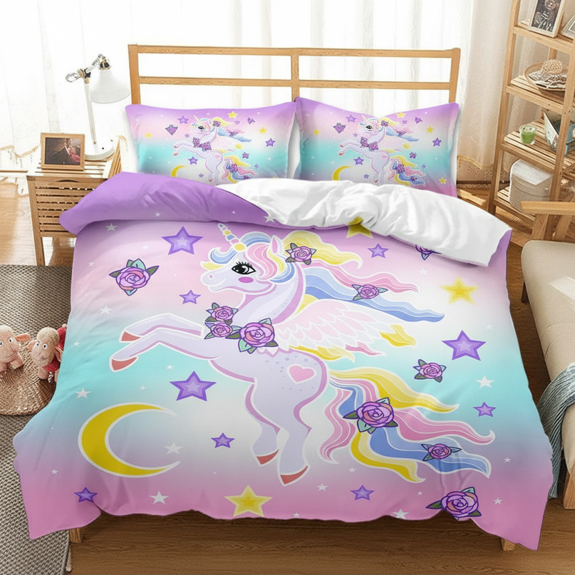 pastel pegasus rose bedding - lifestyle