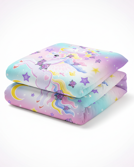 pastel pegasus rose bedding - white-bg