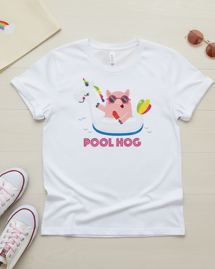 pastel pink unicorn shirt - flat-lay