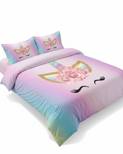 pastel rose petal lashes unicorn bedding - white-bg