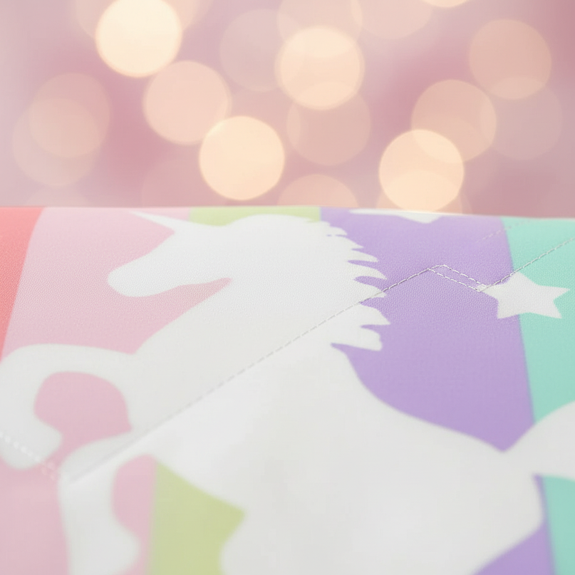 pastel silhouette unicorn bedding - detail