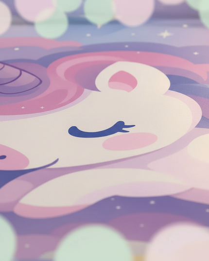 pastel sleeping cloud unicorn bedding - detail