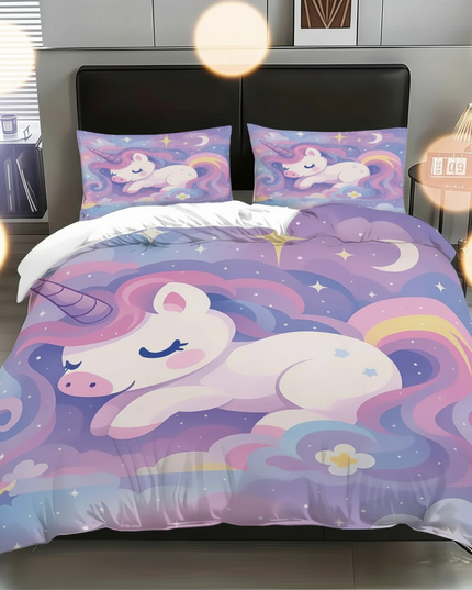 pastel sleeping cloud unicorn bedding - lifestyle