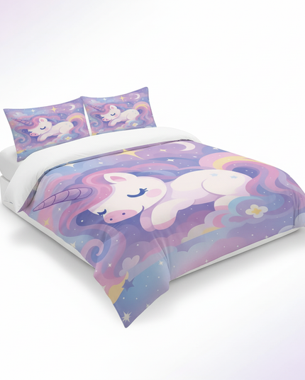 pastel sleeping cloud unicorn bedding - white-bg