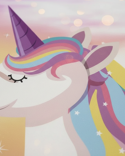 pastel sunset unicorn bedding - detail