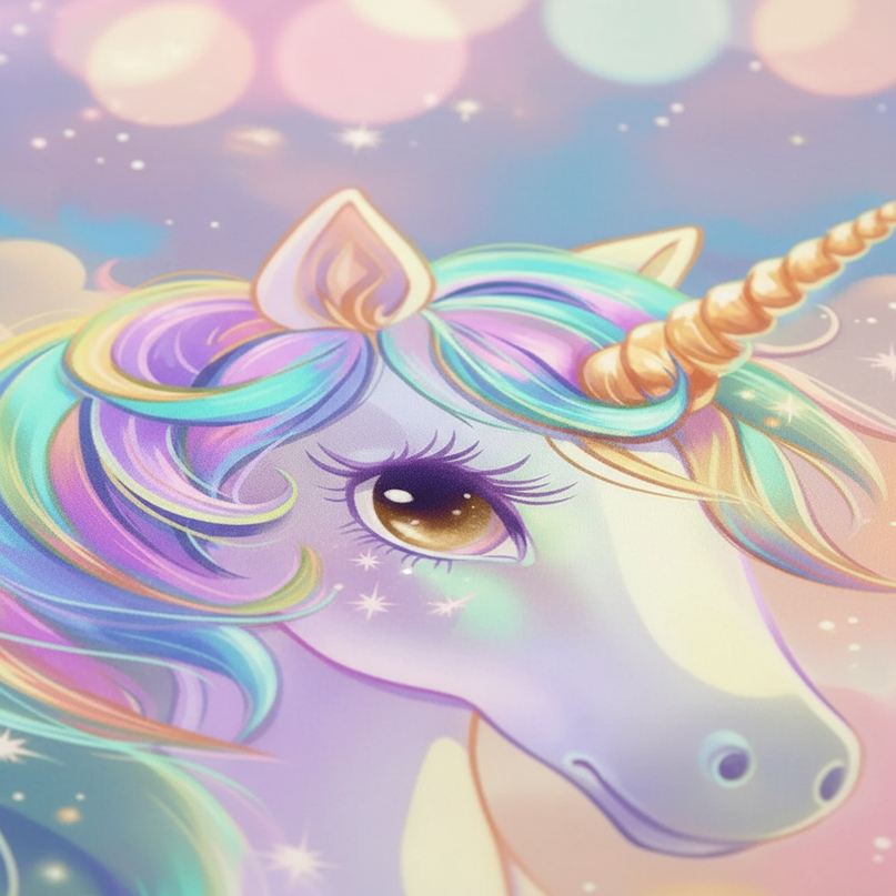 pastel unicorn bed sheet set - detail