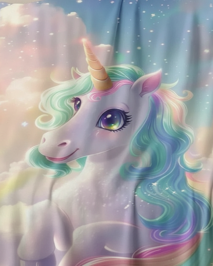 pastel unicorn blanket - detail