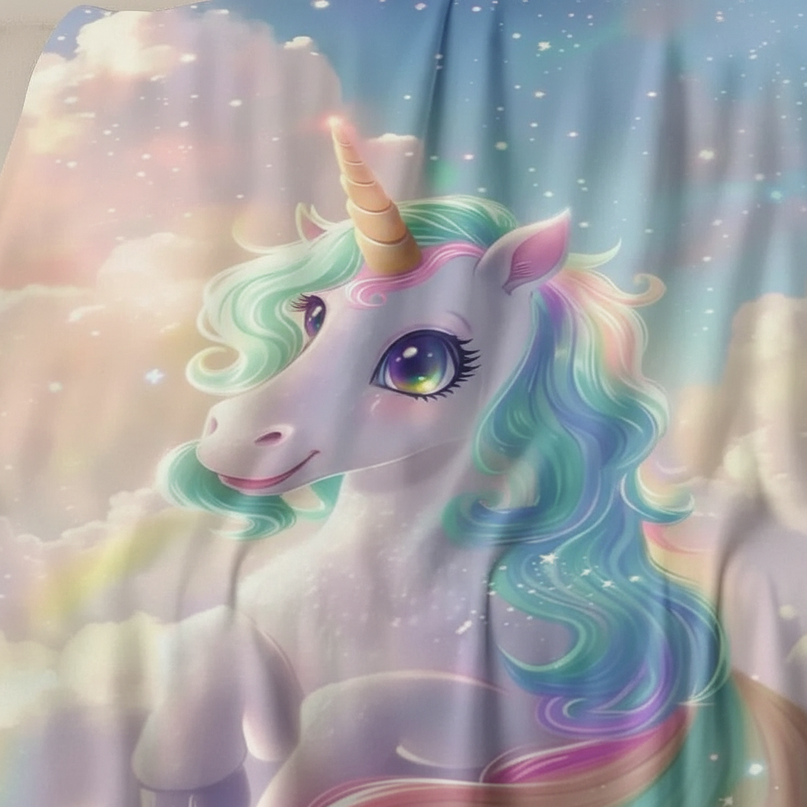 pastel unicorn blanket - detail