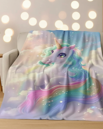 pastel unicorn blanket - lifestyle