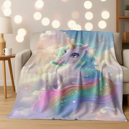 pastel unicorn blanket - lifestyle