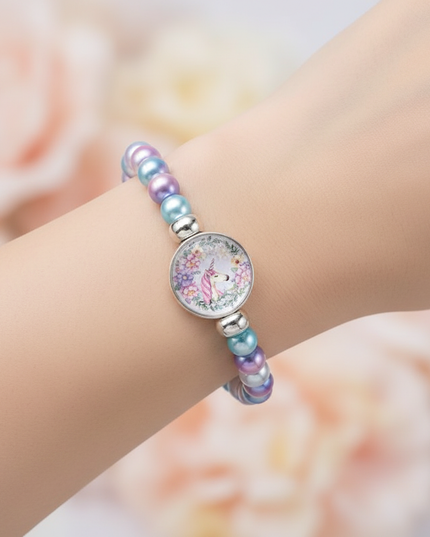 pastel unicorn bracelet - in-use