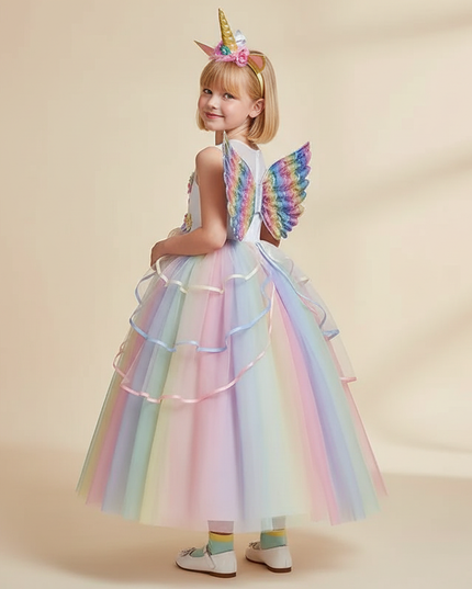 pastel unicorn costume dress set - back