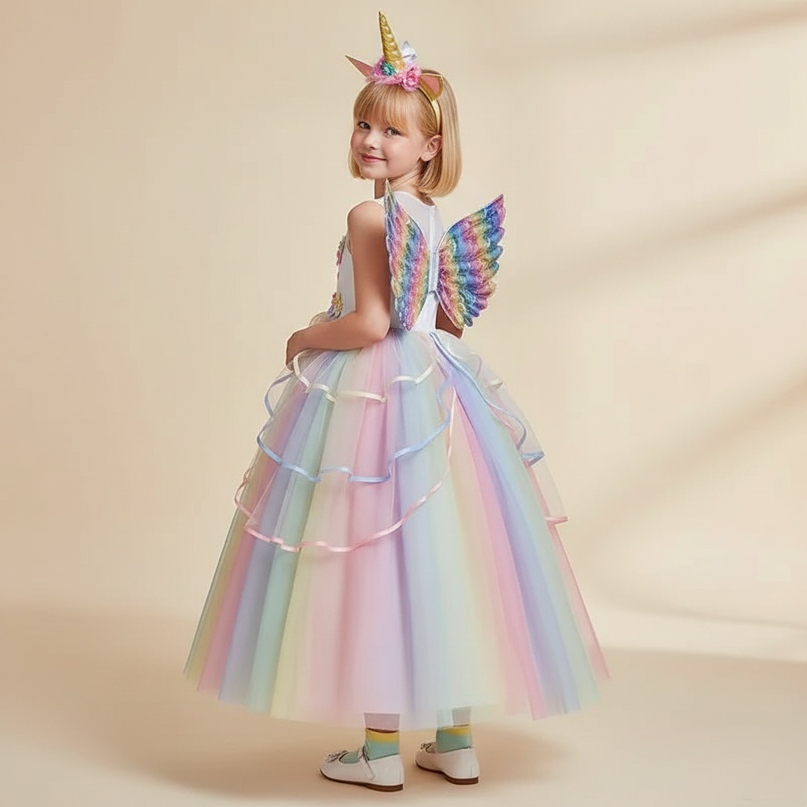 pastel unicorn costume dress set - back