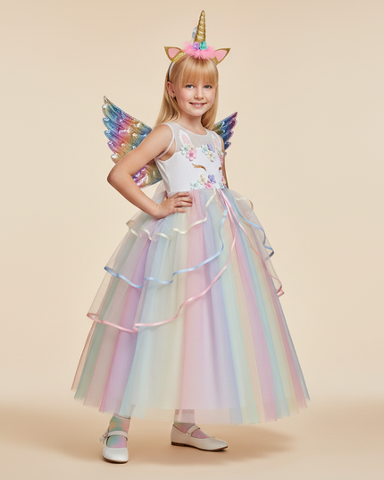pastel unicorn costume dress set - front