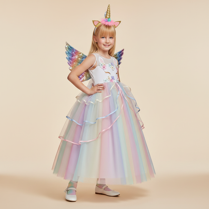 pastel unicorn costume dress set - front