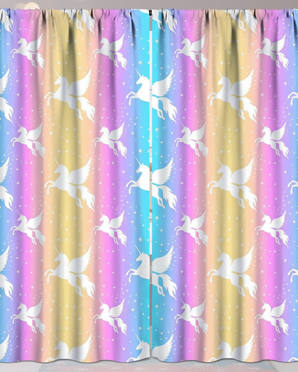 pastel unicorn curtains - lifestyle