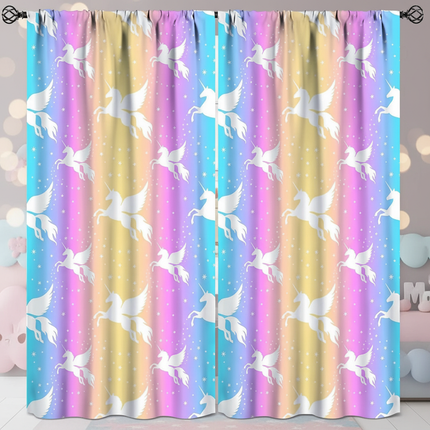 pastel unicorn curtains - lifestyle
