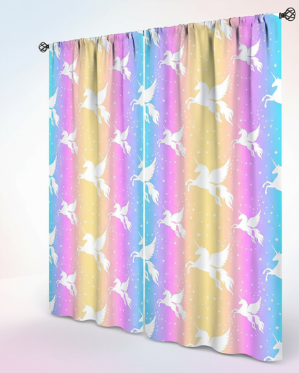 pastel unicorn curtains - white-bg