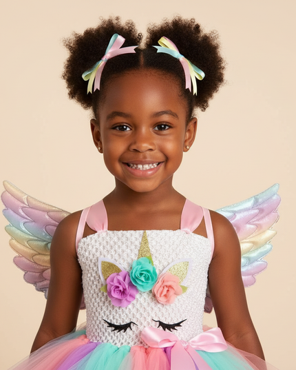 pastel unicorn dress with wings - detail