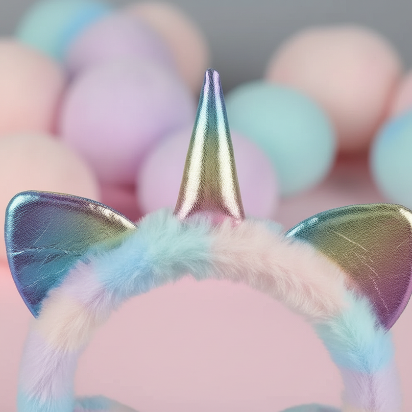 pastel unicorn earmuffs - detail