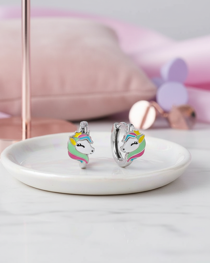 pastel unicorn earrings - lifestyle