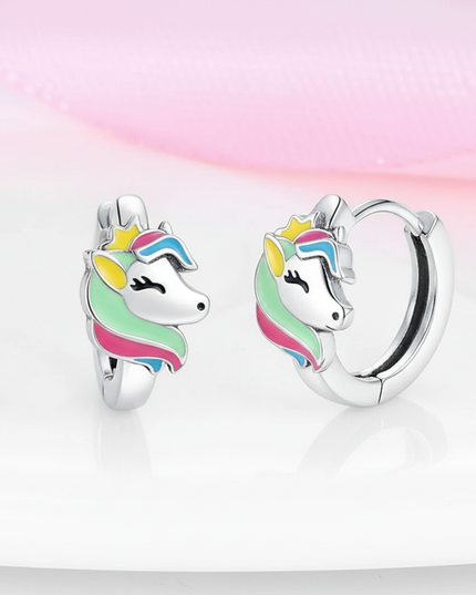 pastel unicorn earrings - white-bg