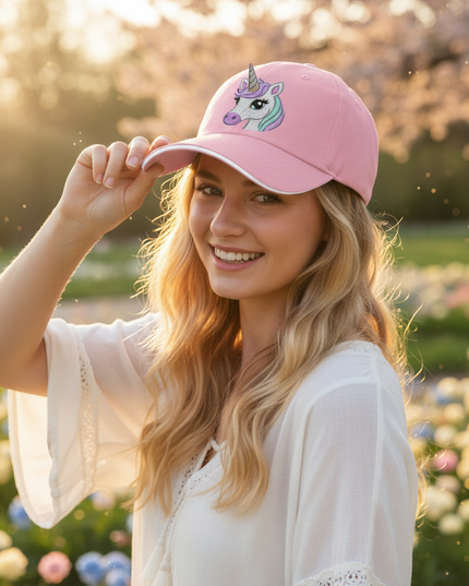 pastel unicorn hat - in-use