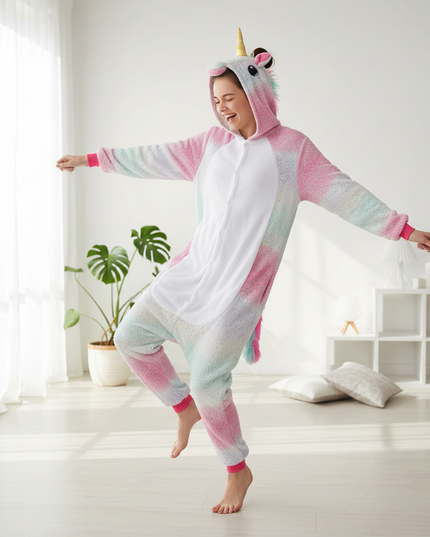 pastel unicorn onesie - in-use