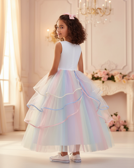 pastel unicorn princess gown dress - back