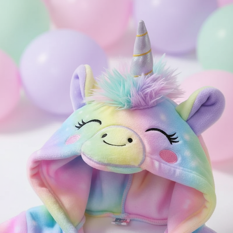 pastel unicorn robe - detail