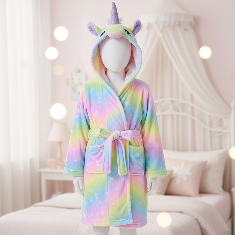 pastel unicorn robe - lifestyle