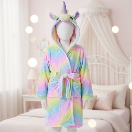 pastel unicorn robe - lifestyle