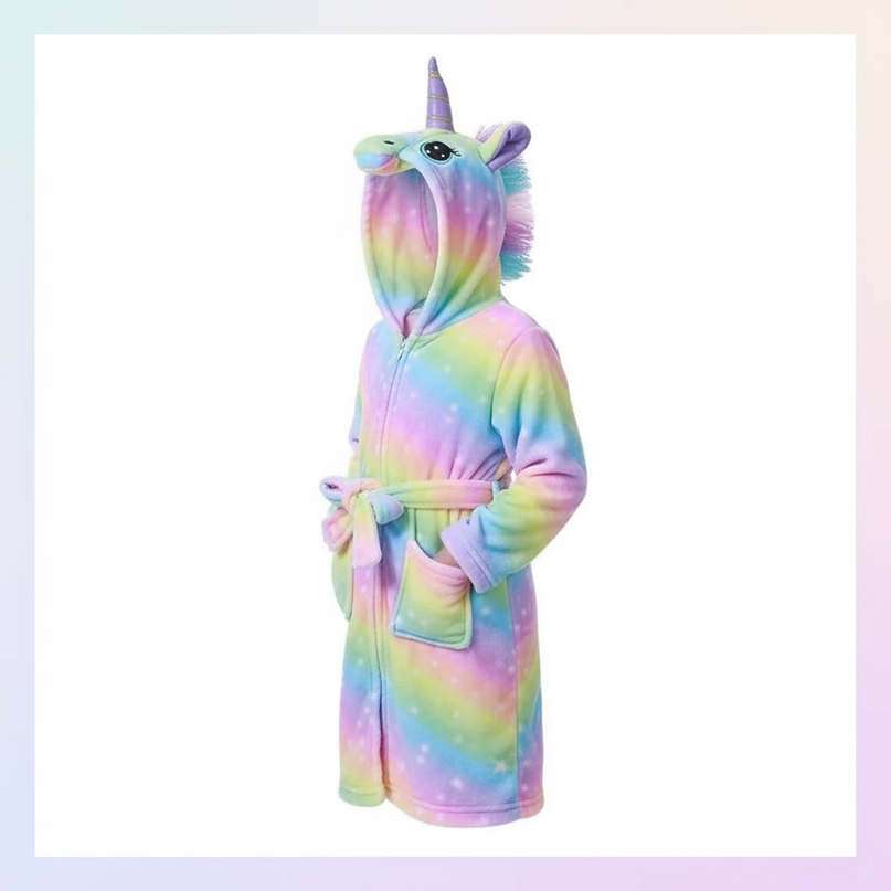 pastel unicorn robe - white-bg