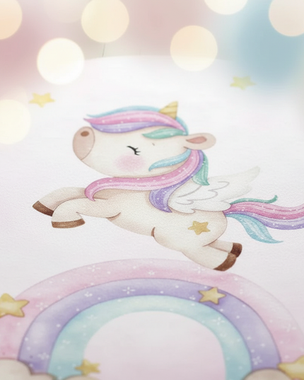 pastel unicorn rug - detail