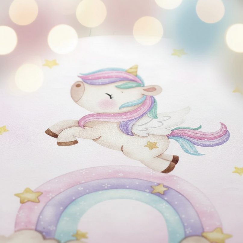 pastel unicorn rug - detail