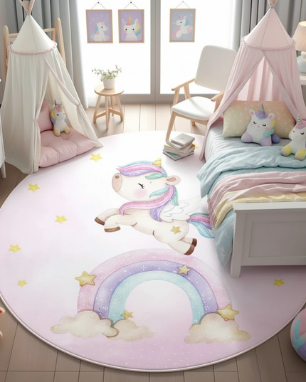pastel unicorn rug - lifestyle