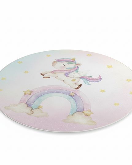 pastel unicorn rug - white-bg