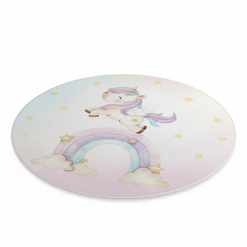pastel unicorn rug - white-bg