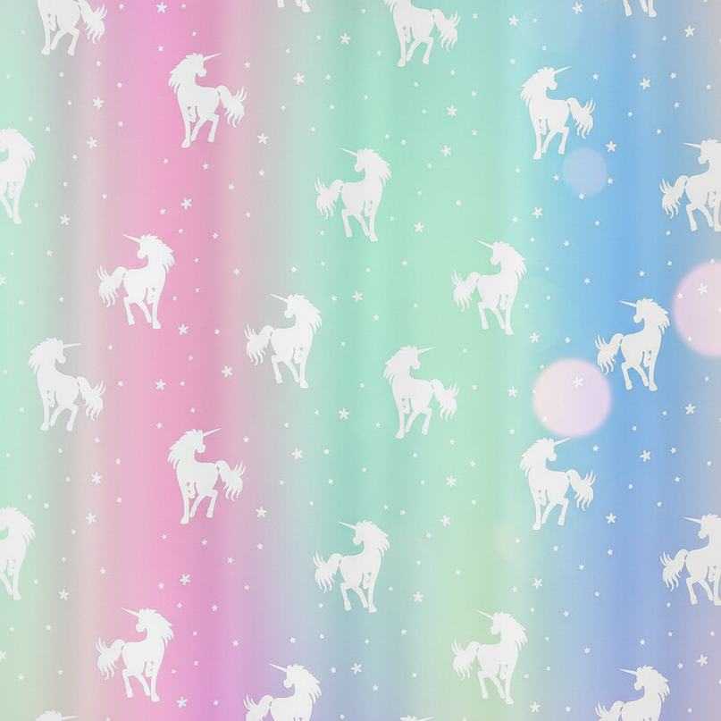 pastel unicorn shower curtain - detail