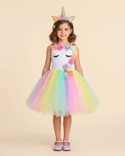 pastel unicorn tutu dress set - detail