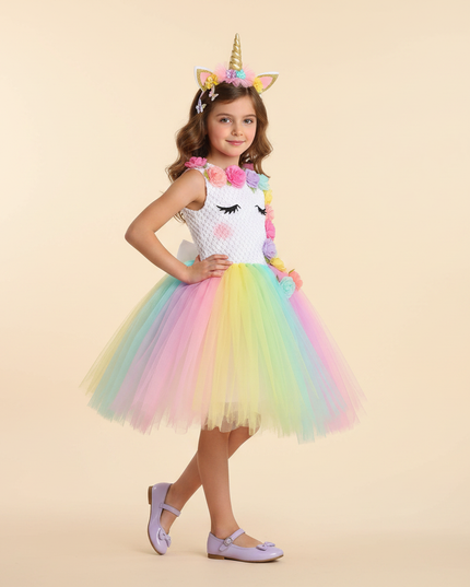 pastel unicorn tutu dress set - front