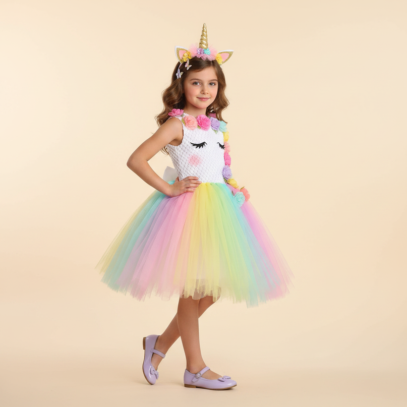 pastel unicorn tutu dress set - front