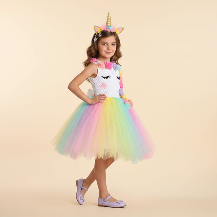pastel unicorn tutu dress set - front